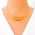 Tasteful Three Layered 22k Gold Necklace Set