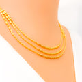 Tasteful Three Layered 22k Gold Necklace Set