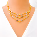 Alternating Leaf Adorned 22k Gold Necklace Set
