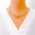 Shimmering Two-Tone 22k Gold Necklace Set