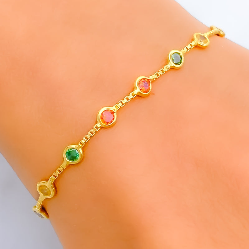 Trendy Distinct 22k Gold CZ Bracelet