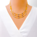 Sophisticated Sparkling 22k Gold Leaf Necklace Set