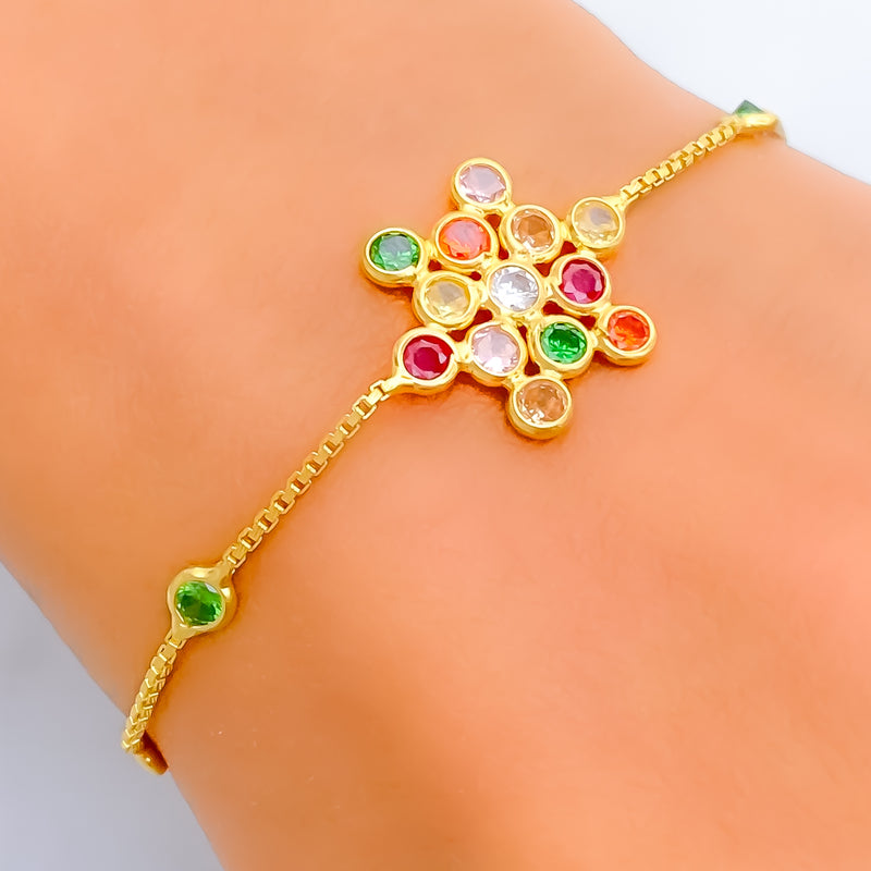 Vibrant Charming 22k Gold CZ Bracelet