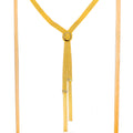 Magnificent Modern 21k Gold Bolo Necklace - 34"