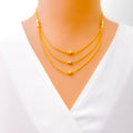 Reflective Sand Finished 22k Gold Necklace Set