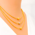 Reflective Sand Finished 22k Gold Necklace Set