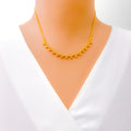 Attractive Intricate Beadwork 22k Gold Necklace Set