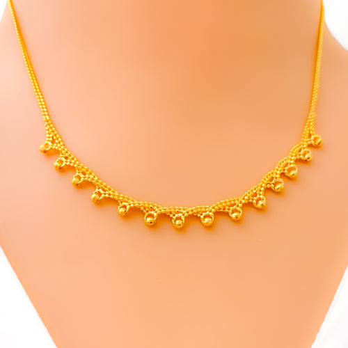 Attractive Intricate Beadwork 22k Gold Necklace Set
