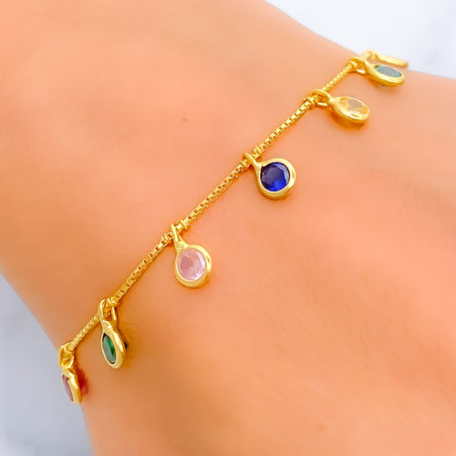 Accented Shimmering 22k Gold CZ Bracelet