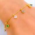 Bold Geometric 22k Gold CZ Bracelet