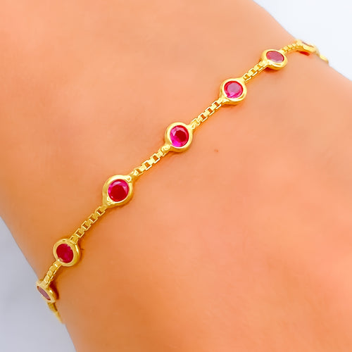 Chic Radiant 22k Gold CZ Bracelet