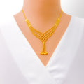 Magnificent Checkered Chain 22k Gold Necklace Set