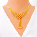 Magnificent Checkered Chain 22k Gold Necklace Set