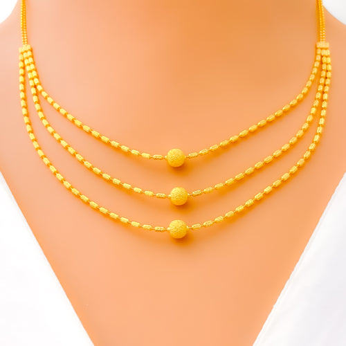 Radiant Round Orb 22k Gold Necklace Set