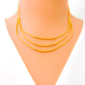 Shimmering Modern 22k Gold Beaded Necklace Set