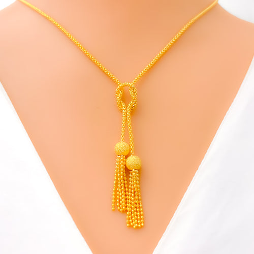 Stunning Love Knot 22k Gold Necklace Set