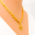 Classic Interlinked Halo 22k Gold Necklace Set