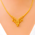 Subtle Glamorous 22k Gold Beaded Necklace Set