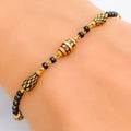 attractive-smart-22k-gold-black-bead-bracelet