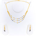 Alternating Leaf Adorned 22k Gold Necklace Set 