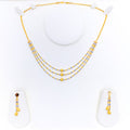 Shimmering Two-Tone 22k Gold Necklace Set 