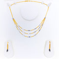 Sophisticated Sparkling 22k Gold Leaf Necklace Set 