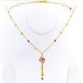 glossy-colorful-22k-gold-cz-mosaic-necklace