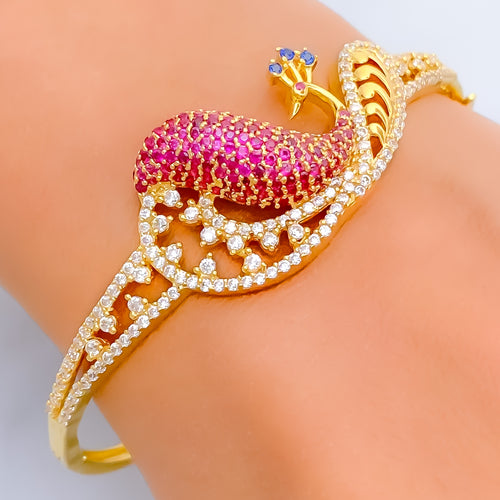 captivating-peacock-22k-gold-cz-bangle-bracelet