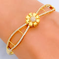 delightful-flower-22k-gold-cz-bangle-bracelet