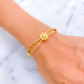 delightful-flower-22k-gold-cz-bangle-bracelet