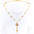 shimmering-flower-22k-gold-cz-mosaic-necklace