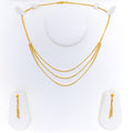 Charming Evergreen 22k Gold Beaded Necklace Set 