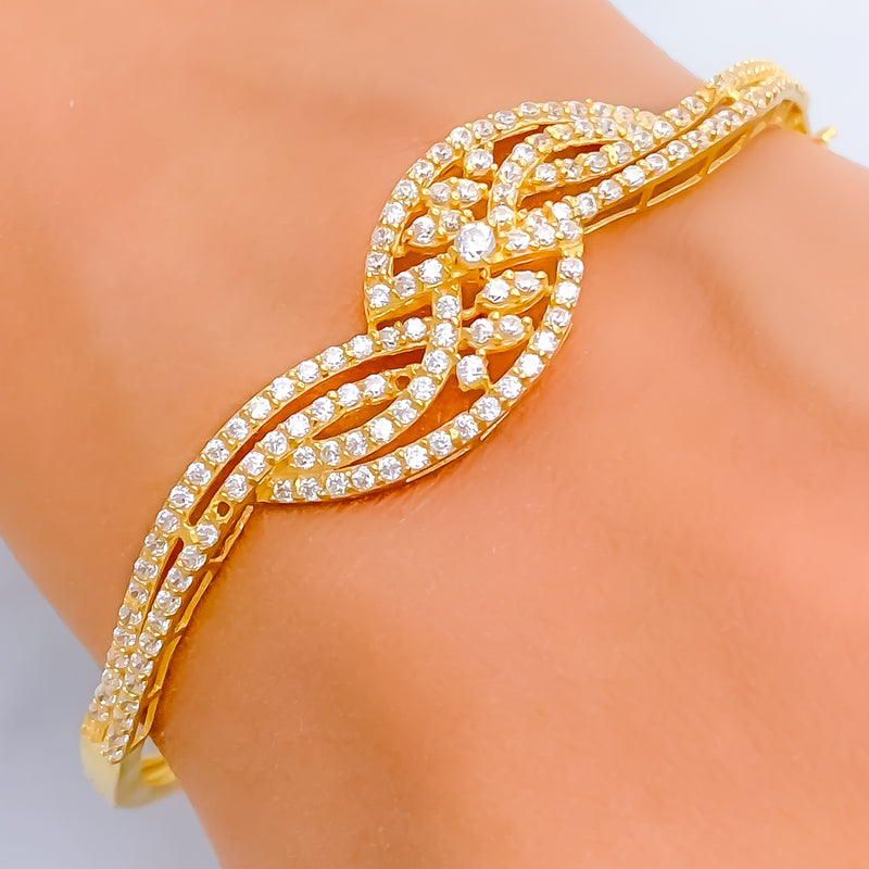 ethereal-decorative-22k-gold-cz-bangle-bracelet