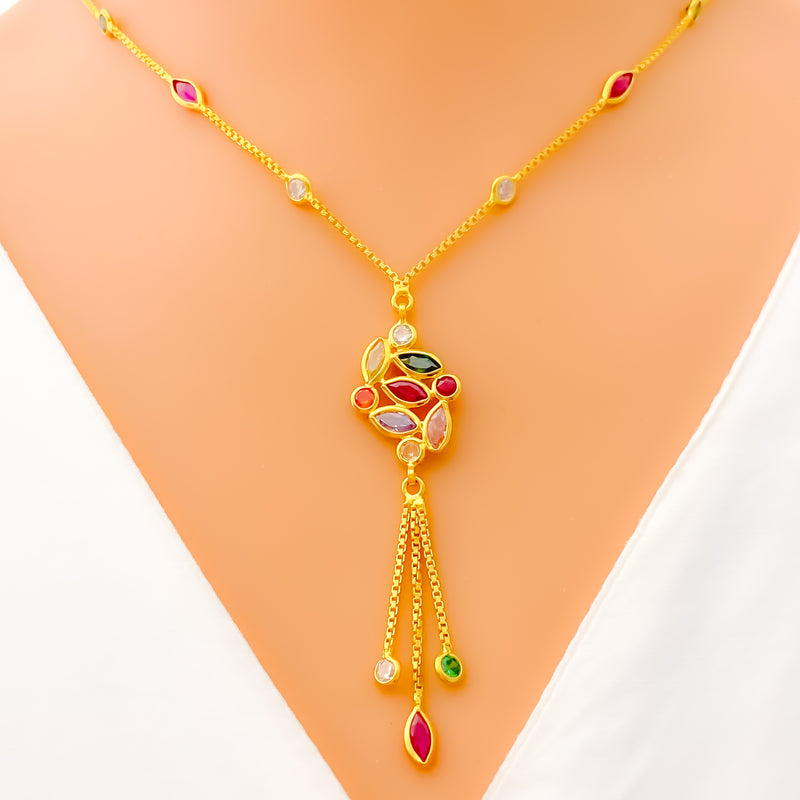 glossy-colorful-22k-gold-cz-mosaic-necklace