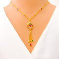 glossy-colorful-22k-gold-cz-mosaic-necklace