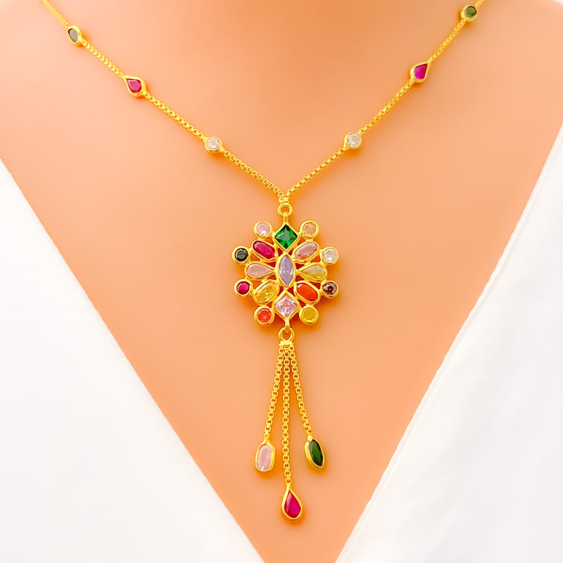 lovely-blooming-22k-gold-cz-mosaic-necklace