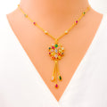 lovely-blooming-22k-gold-cz-mosaic-necklace