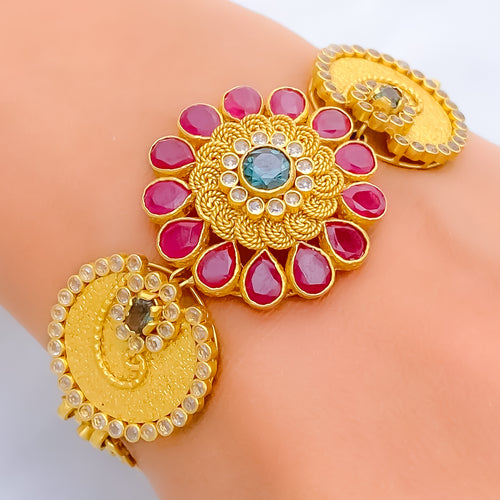 traditional-flower-22k-gold-antique-bangle-bracelet