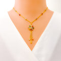 shimmering-flower-22k-gold-cz-mosaic-necklace