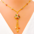 shimmering-flower-22k-gold-cz-mosaic-necklace