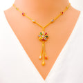 shimmering-flower-22k-gold-cz-mosaic-necklace