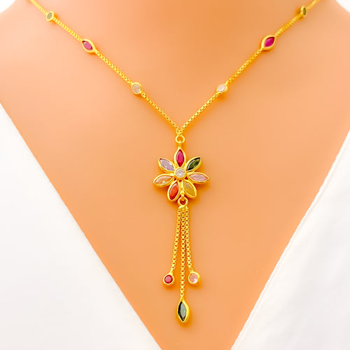 charming-luscious-22k-gold-cz-mosaic-necklace