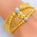 Opulent Blue 21k Statement Bangle Bracelet