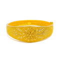 Floral Leaf Adorned 22k Gold Bangle Bracelet