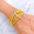 Opulent Blue 21k Statement Bangle Bracelet