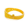 Floral Leaf Adorned 22k Gold Bangle Bracelet