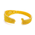Floral Leaf Adorned 22k Gold Bangle Bracelet