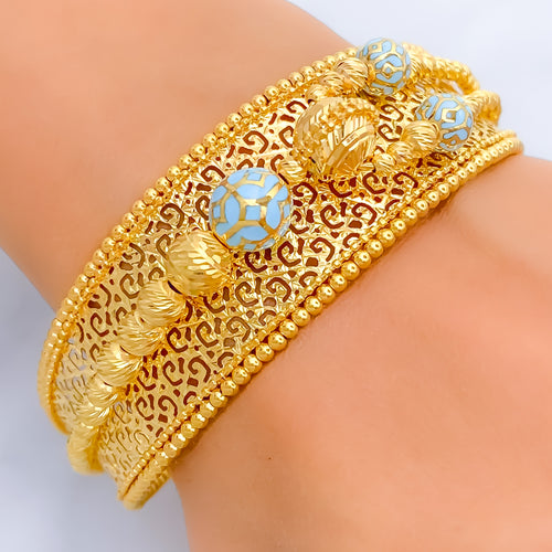 luminous-blue-enamel-21k-statement-bangle-bracelet