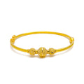 Reflective Striped 22k Gold Bangle Bracelet