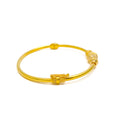 Reflective Striped 22k Gold Bangle Bracelet